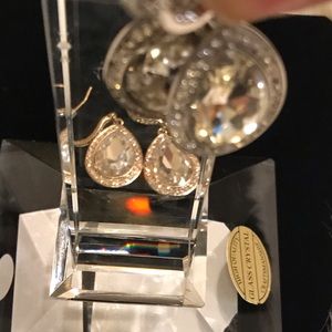 Tear Drop Gold-Toned And Silver-Toned Earrings